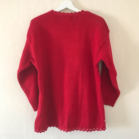 Vintage Ugly Christmas Sweater Red Knit Medium - Picture 5 of 6